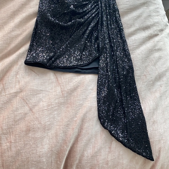 Johnathan simkhai black drape sequin skirt size 2 - Picture 3 of 7